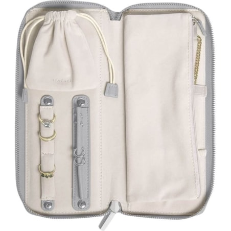 Pudełko podróżne na biżuterię z miejscem na pierścionki Stackers kamienna szarość