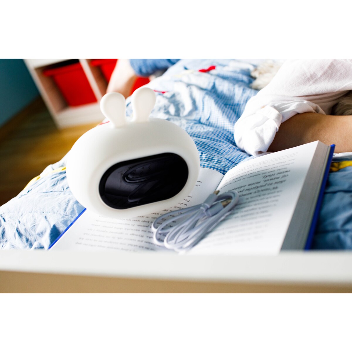 Innogio GIOrabbit silikonowa lampka nocna z zegarem i budzikiem króliczek 8 kolorów LED