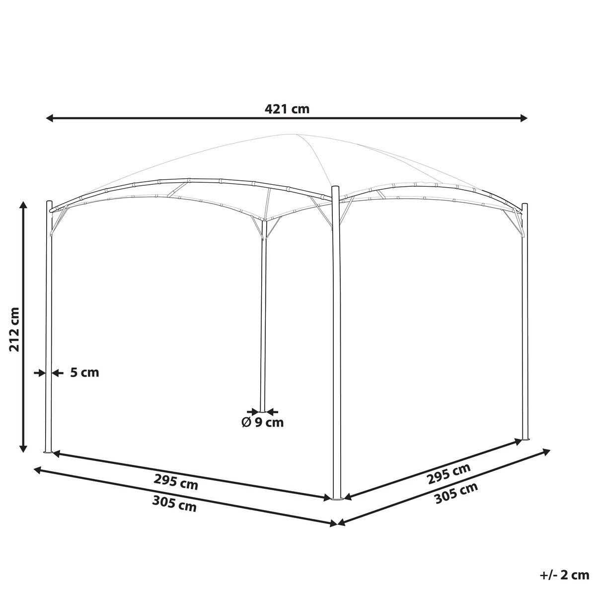 Pawilon ogrodowy VOMERO Metal 305 cm 305 cm Beżowy