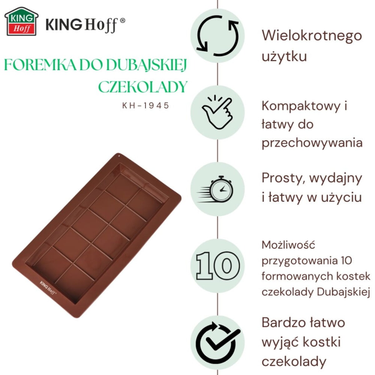 Forma silikonowa do czekolady Dubajskiej 25x13,5 cm KINGHOFF