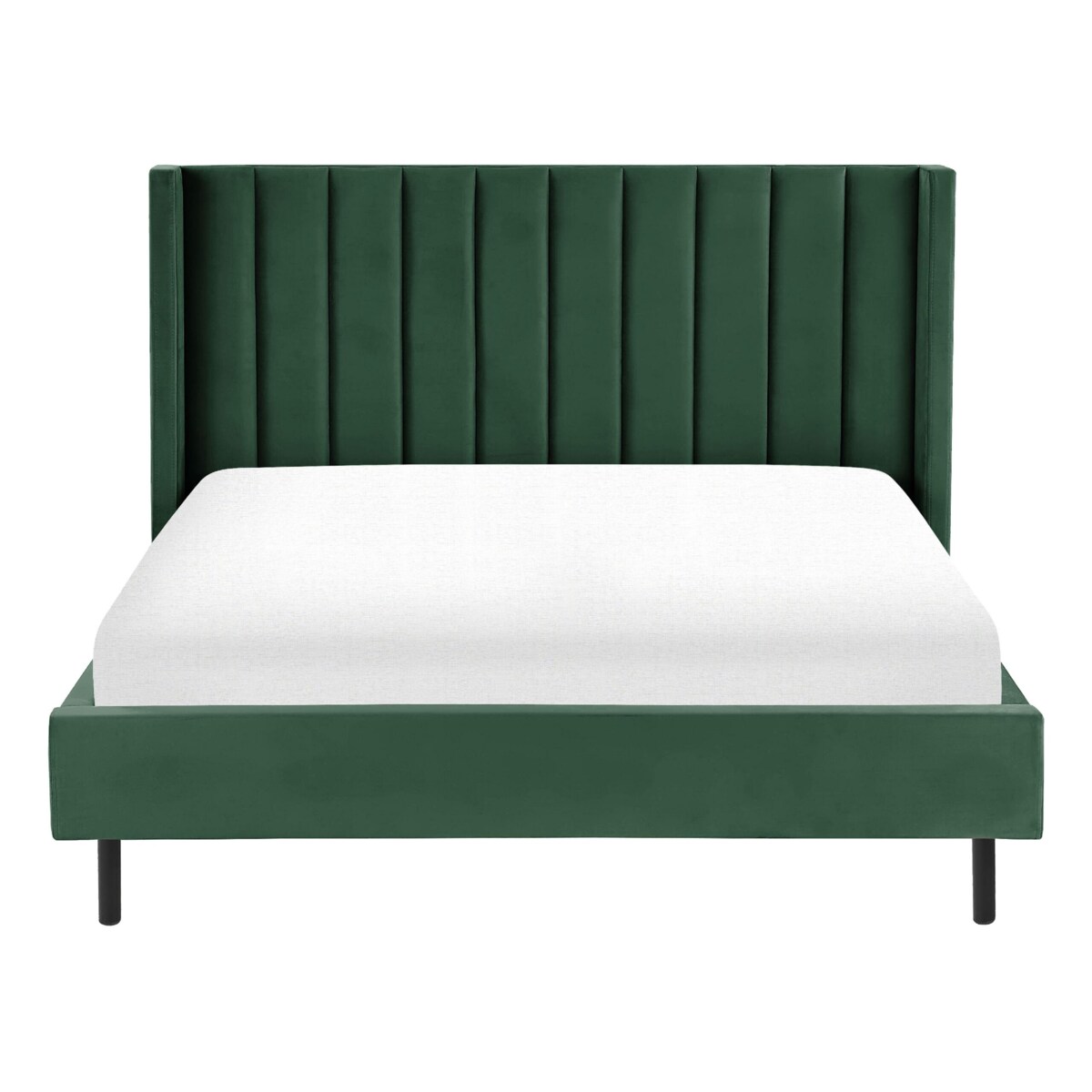 Łóżko welurowe 160 x 200 cm zielone VILLETTE