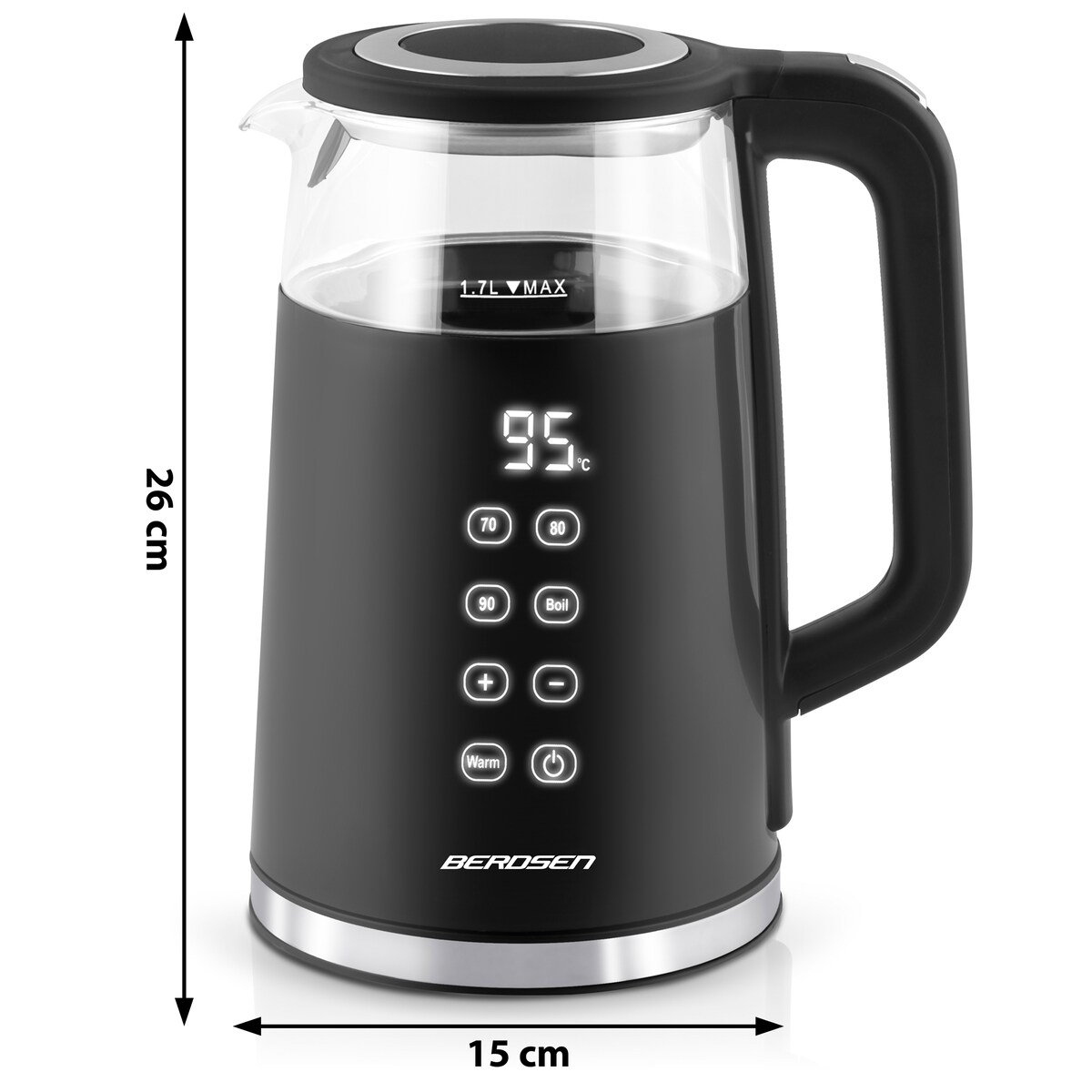 Czajnik elektryczny 2200w panel dotykowy 1,7l Berdsen