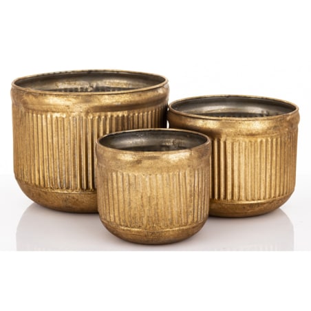 Komplet 3 szt. metalowych osłonek na doniczki BARILE19/16/13,5 x 24/19,5/15,5 cm