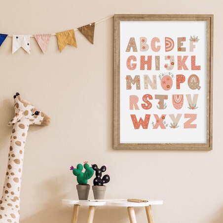 Plakat dla dzieci Alfabet boho 1 40x50