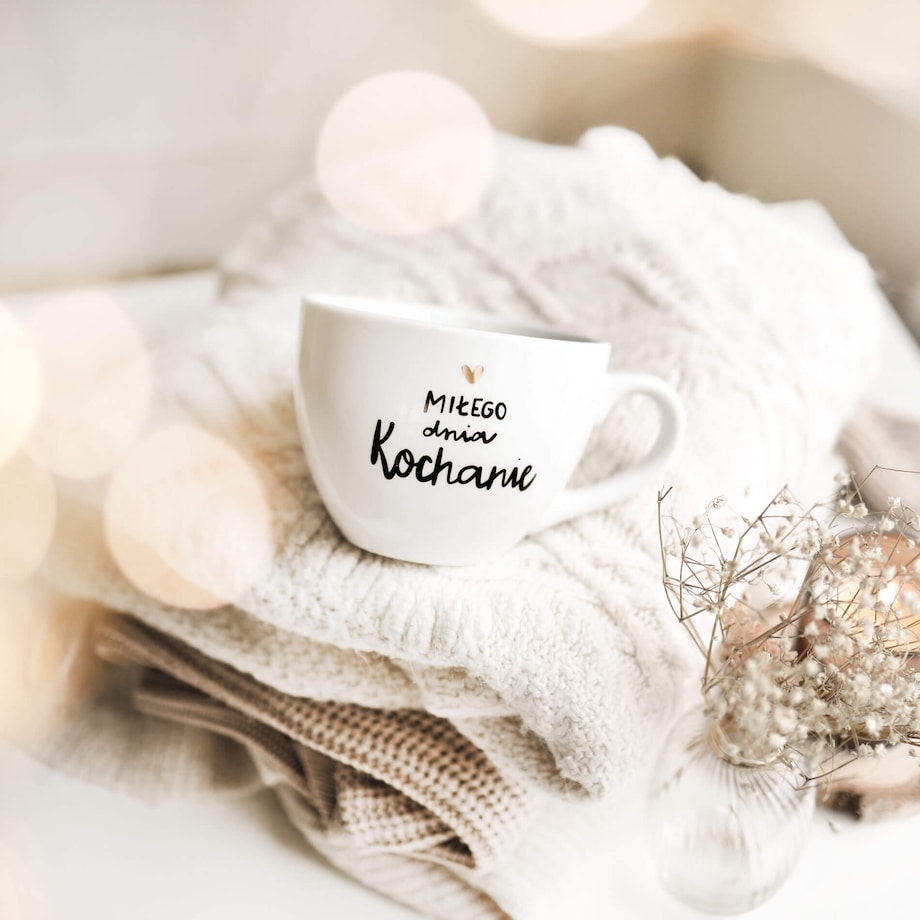 Kubek 500 ml - Miłego dnia kochanie ZŁOTE SERCE