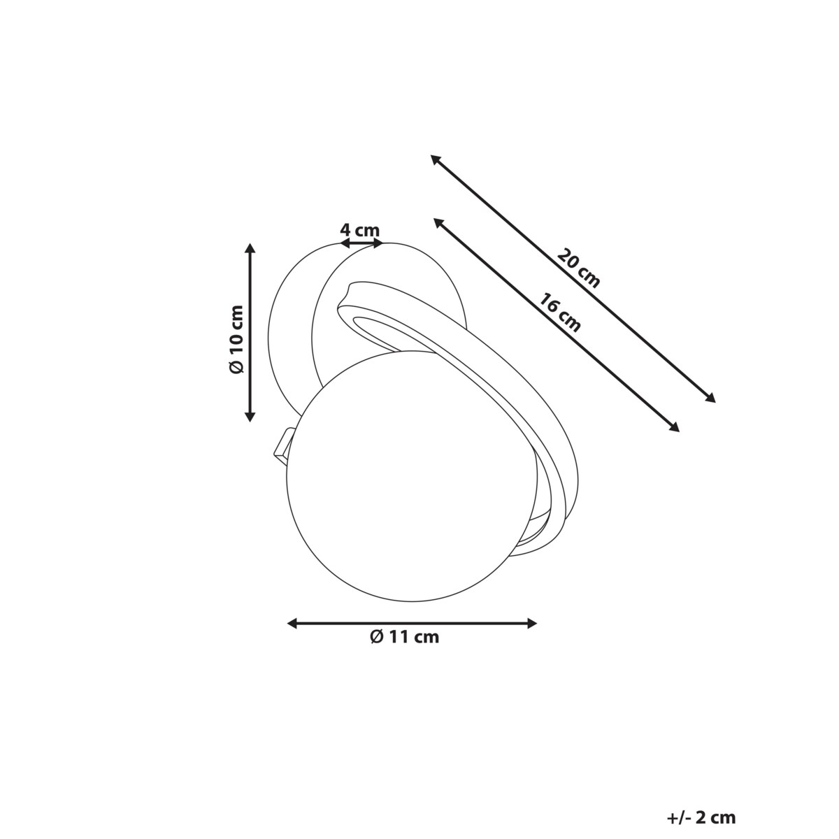 Lampa ścienna COLAGNE Metal Czarny