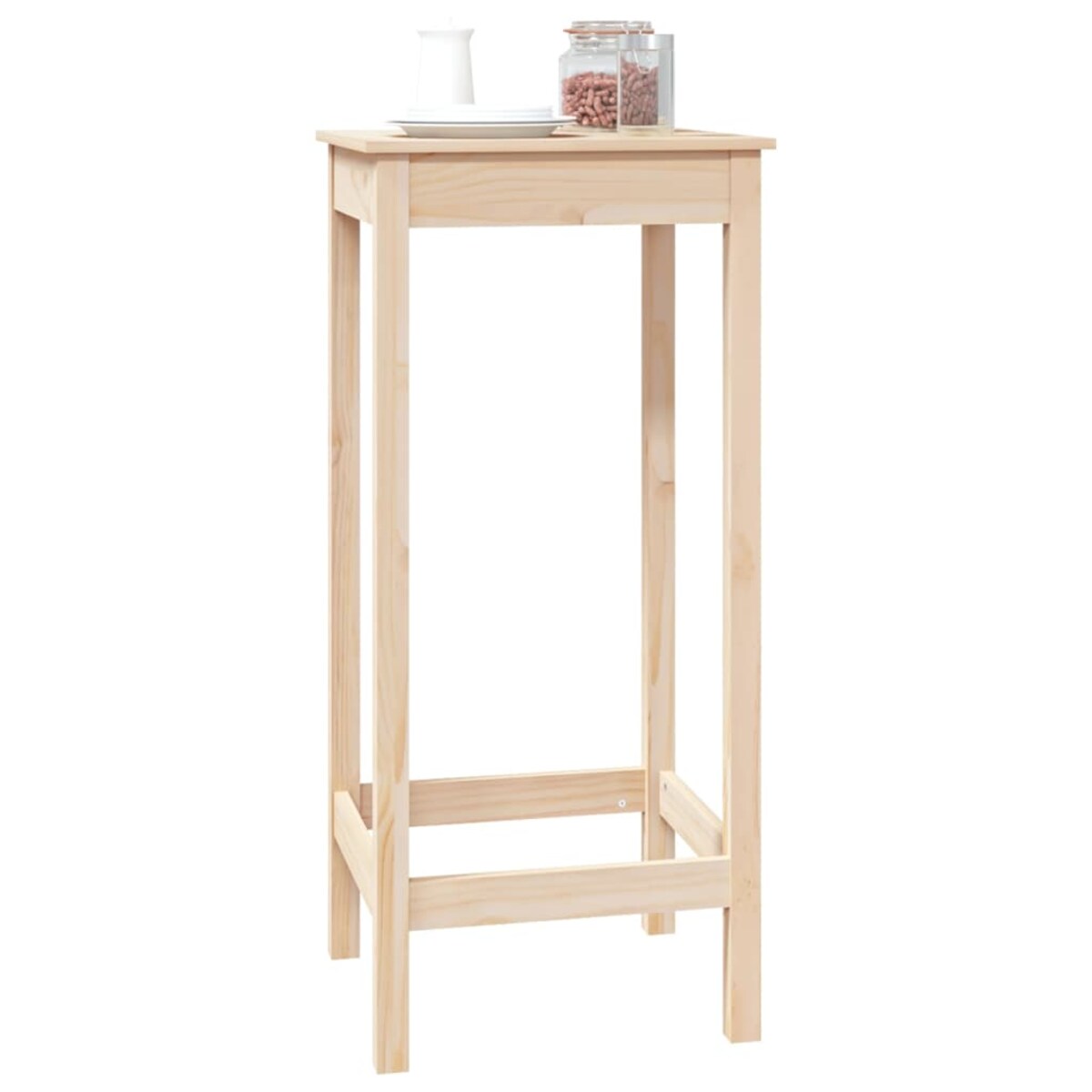 vidaXL Stolik barowy, 50x50x110 cm, lite drewno sosnowe