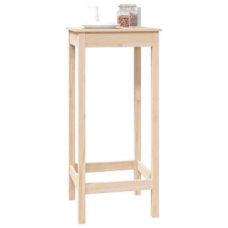 vidaXL Stolik barowy, 50x50x110 cm, lite drewno sosnowe