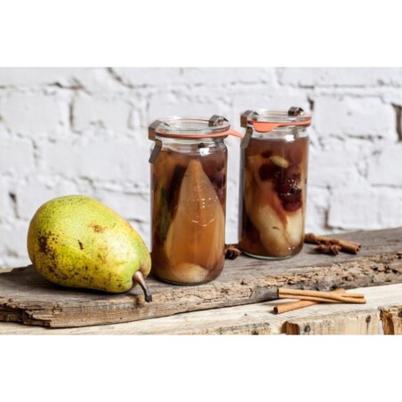 WECK Zylinder Słoik 1590 ml (6 szt), z pokrywą, uszczelką i zapinkami x2