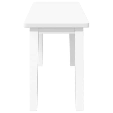 vidaXL Ławka 90 cm Biała lite drewno guma