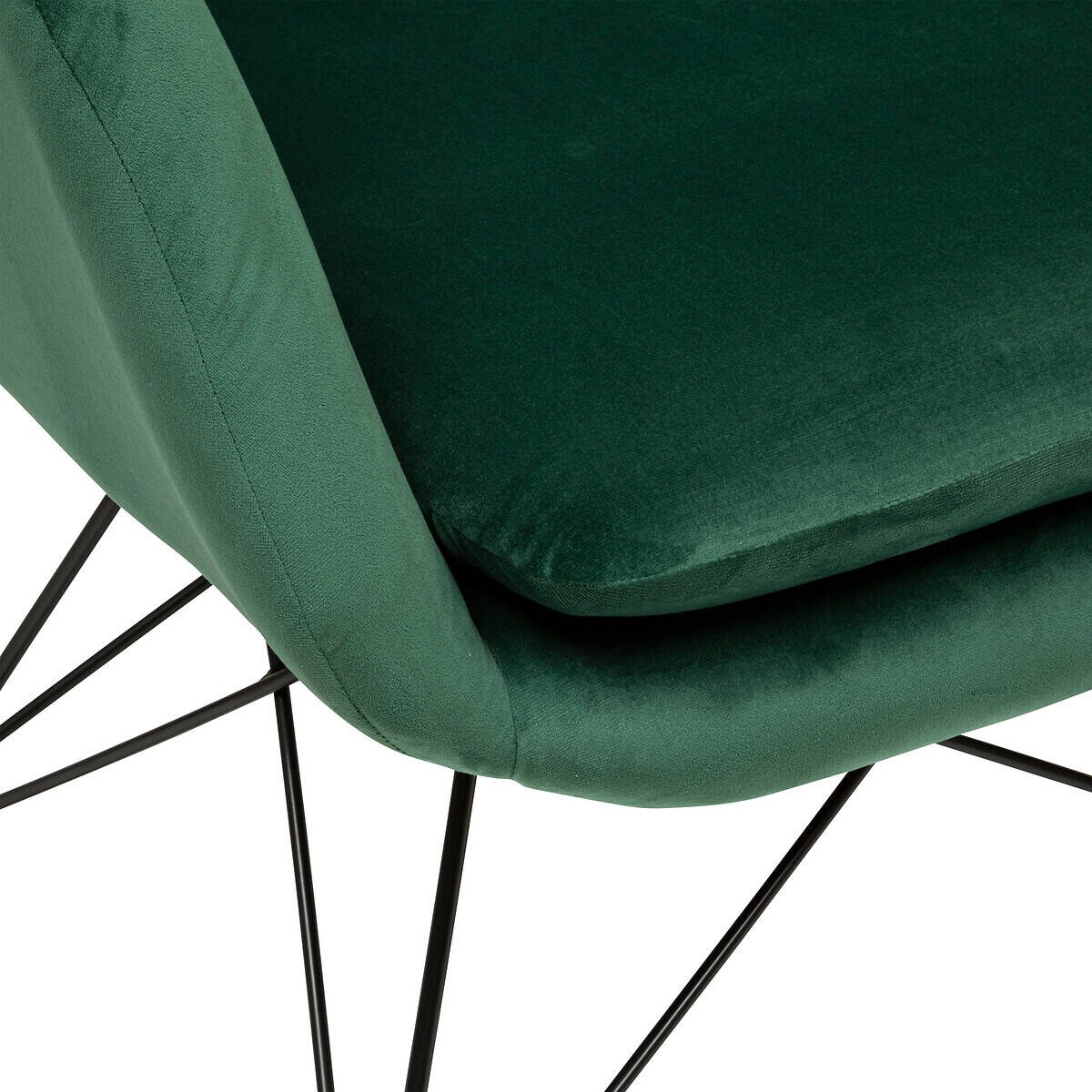 Fotel bujany OLMETO, welurowy, butelkowa zieleń