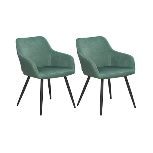Zestaw 2 krzeseł do jadalni zielony CASMALIA