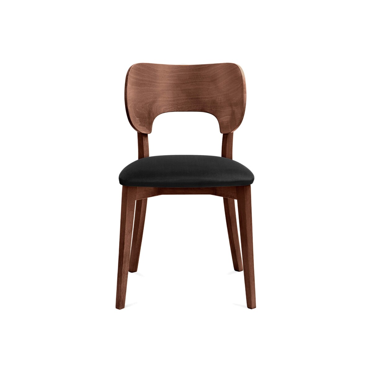 KONSIMO LYCO Krzesła loftowe, orzech ciemny, czarny, 2 szt