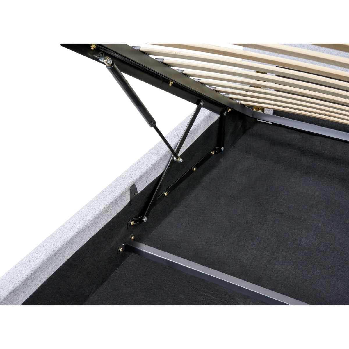 Łóżko z pojemnikiem BLAGNAC 140 x 200 cm Jasnoszary