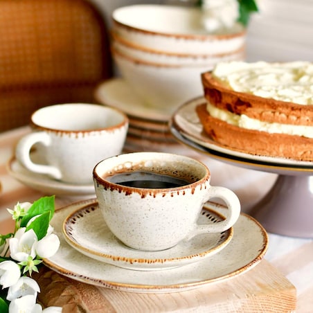 VILLA ITALIA Filiżanka ze spodkiem 260 ml ceramiczna RUSTICO