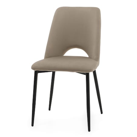 KRZESŁO TAPICEROWANE WELUROWE DO SALONU JADALNI GLAMOUR CIEMNOBEŻOWE ORO