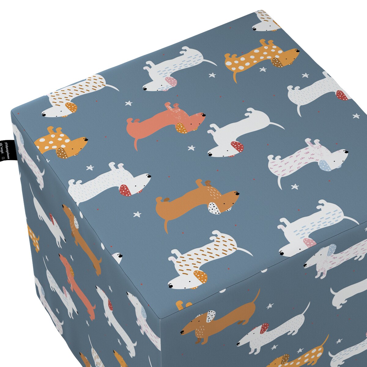 Puf kostka Nano, niebieski, 40 x 40 x 40 cm, Magic Collection