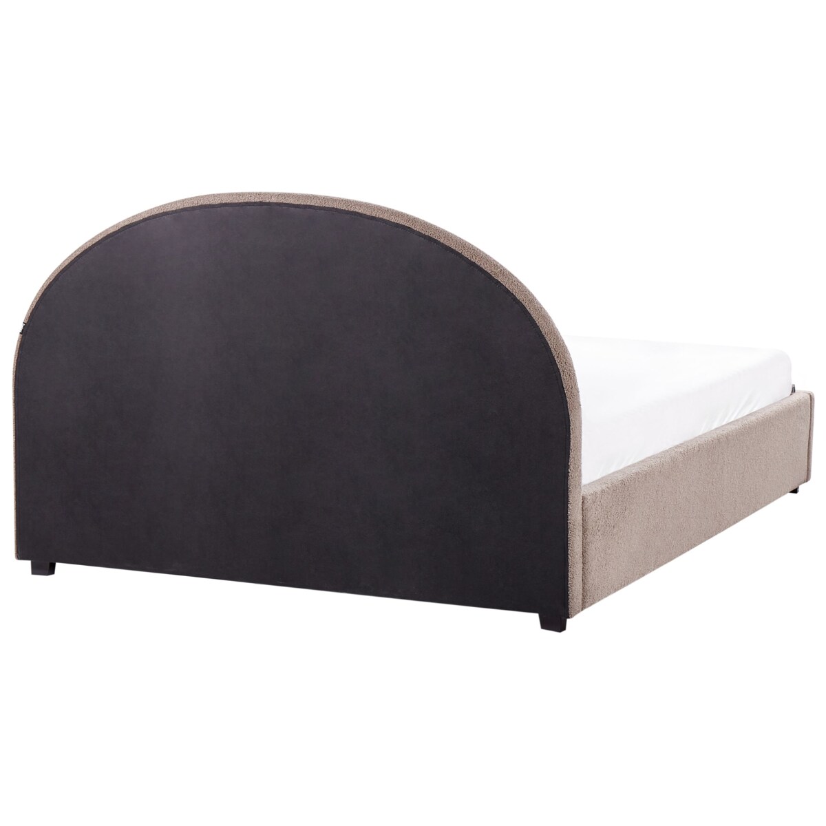 Łóżko z pojemnikiem boucle 160 x 200 cm beżowoszare VAUCLUSE