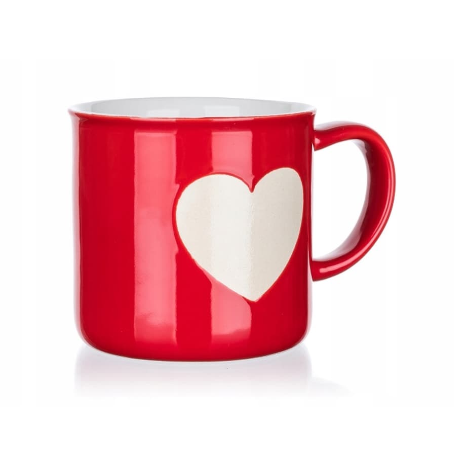 KUBEK ceramiczny W SERCE 350 ml na napoje kawę prezent walentynki upominek