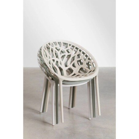 Krzesło z polipropylenu, sztaplowane, Coral, kremowo-szare