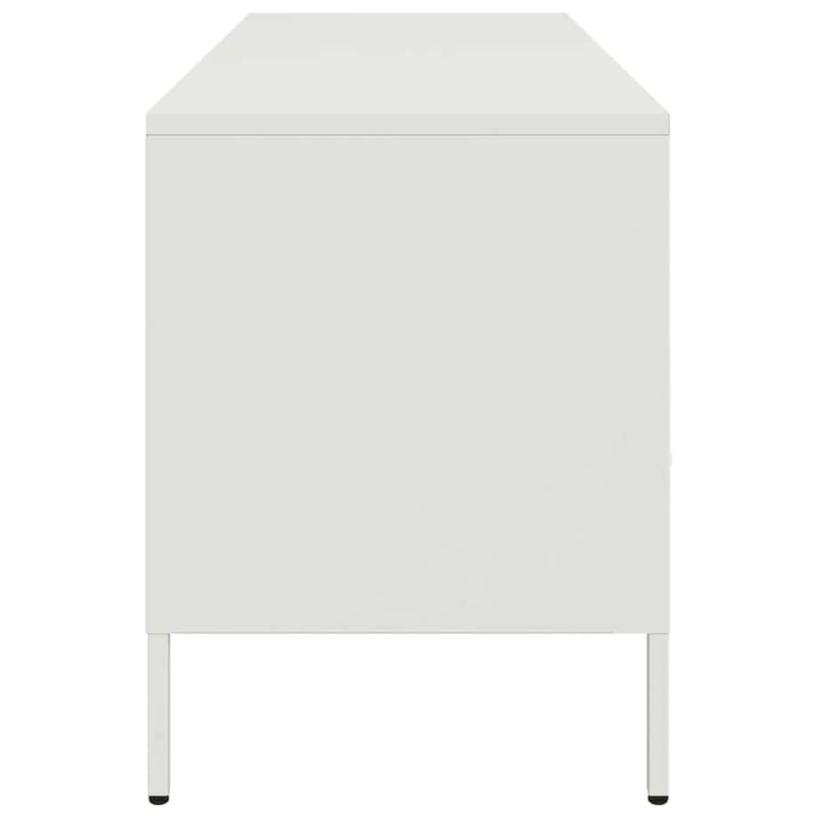 vidaXL Szafka pod telewizor, biała, 100,5x39x50,5 cm, stalowa