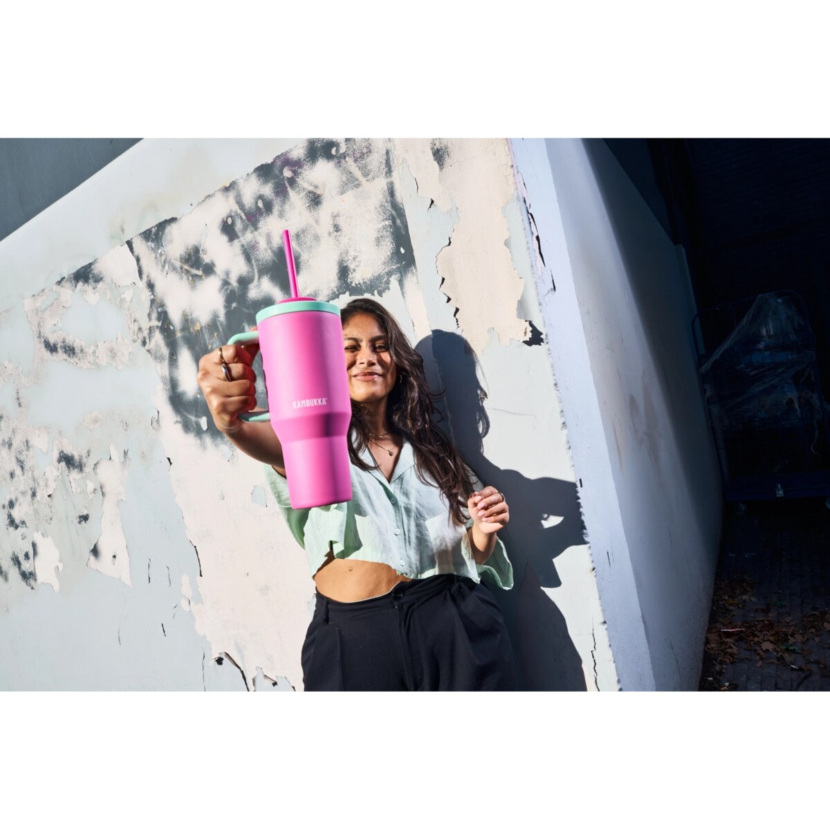Kambukka Rio kubek termiczny ze słomką 950ml - Bubblegum Mint
