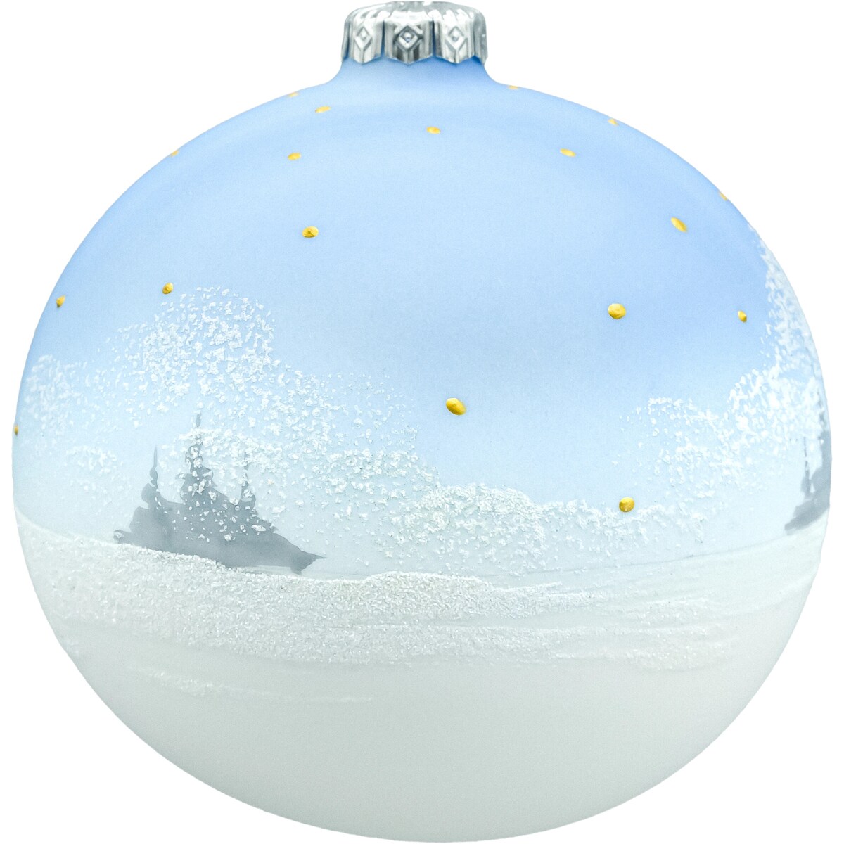 Bombka okrągła: Mikołaj z choinką