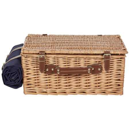 Kosz piknikowy z wikliny dla 4 osób naturalny CREPES