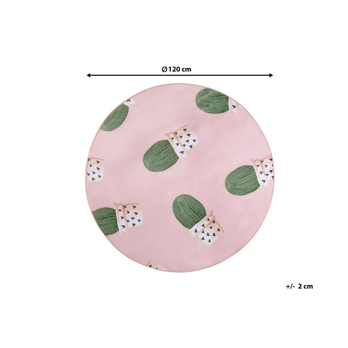 Dywan okrągły w kaktusy ⌀ 120 cm różowy ELDIVAN