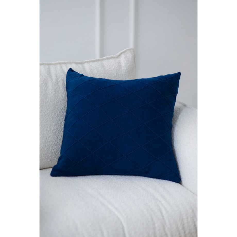 Poszewka romby kwadratowa granatowa, 50 x 50 cm, La Manta