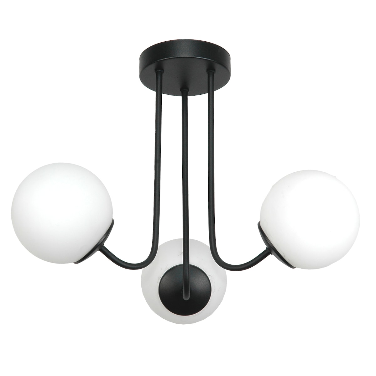 lampa sufitowa czarna 3-punktowa industrialna gosti kule białe edylit