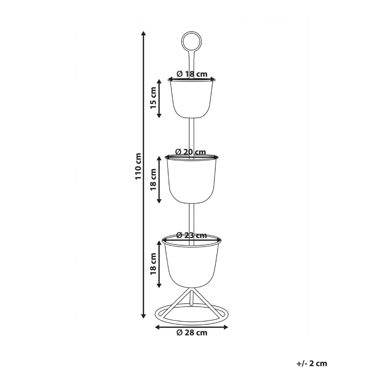 Stojak na kwiaty RENGE Metal 28 cm Brązowy
