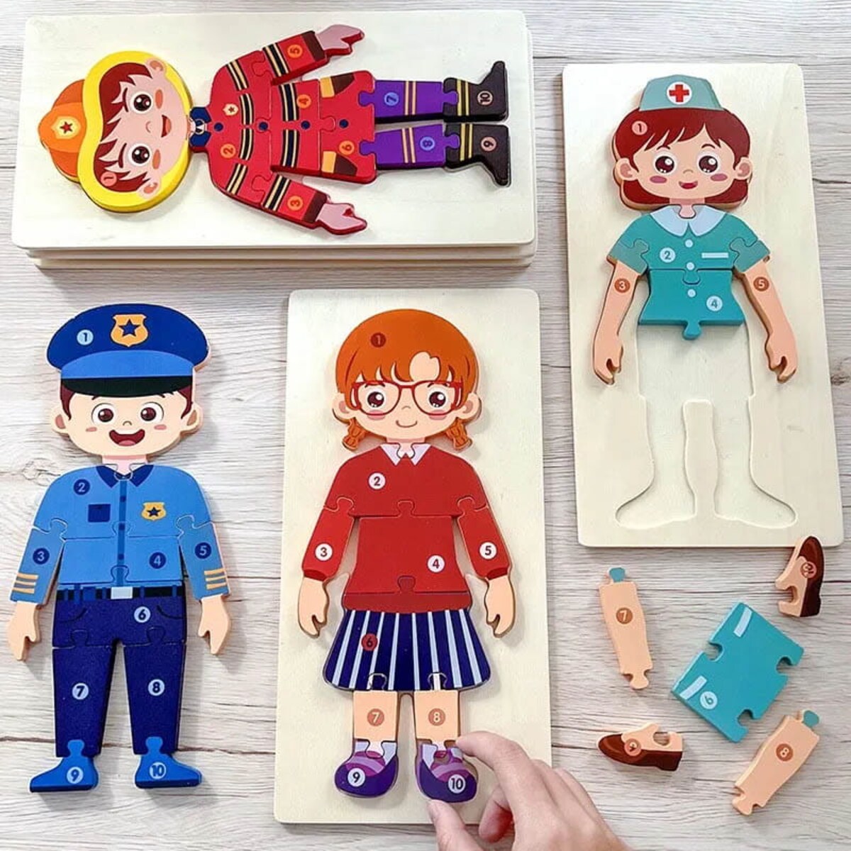 Puzzle drewniane - Zawody - Policjant