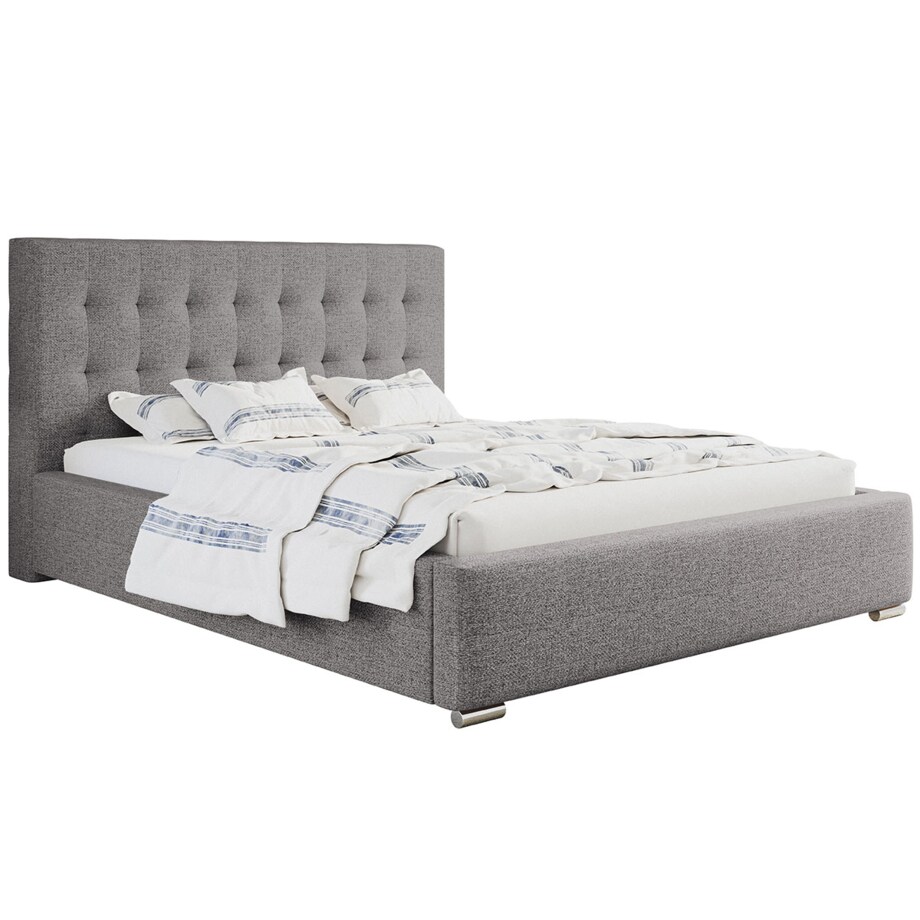 Łóżko sypialniane 160x200 BEN 2 z pojemnikiem na pościel- szare