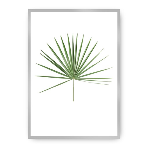 Plakat Tropical Leaf Green, 70 x 100 cm, Ramka: Srebrna