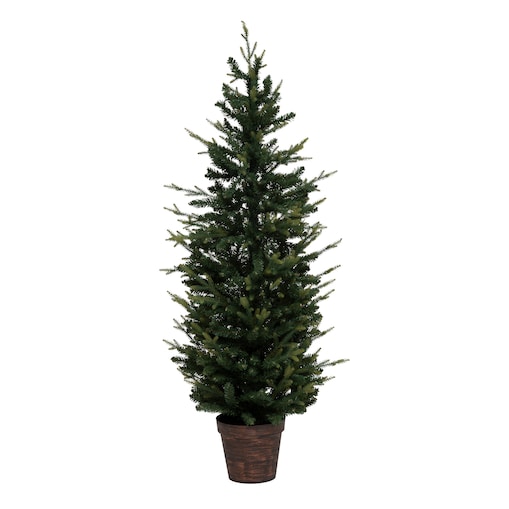 Sztuczna choinka w cementowej doniczce, 150 cm, kolor zielony, tworzywo sztuczne