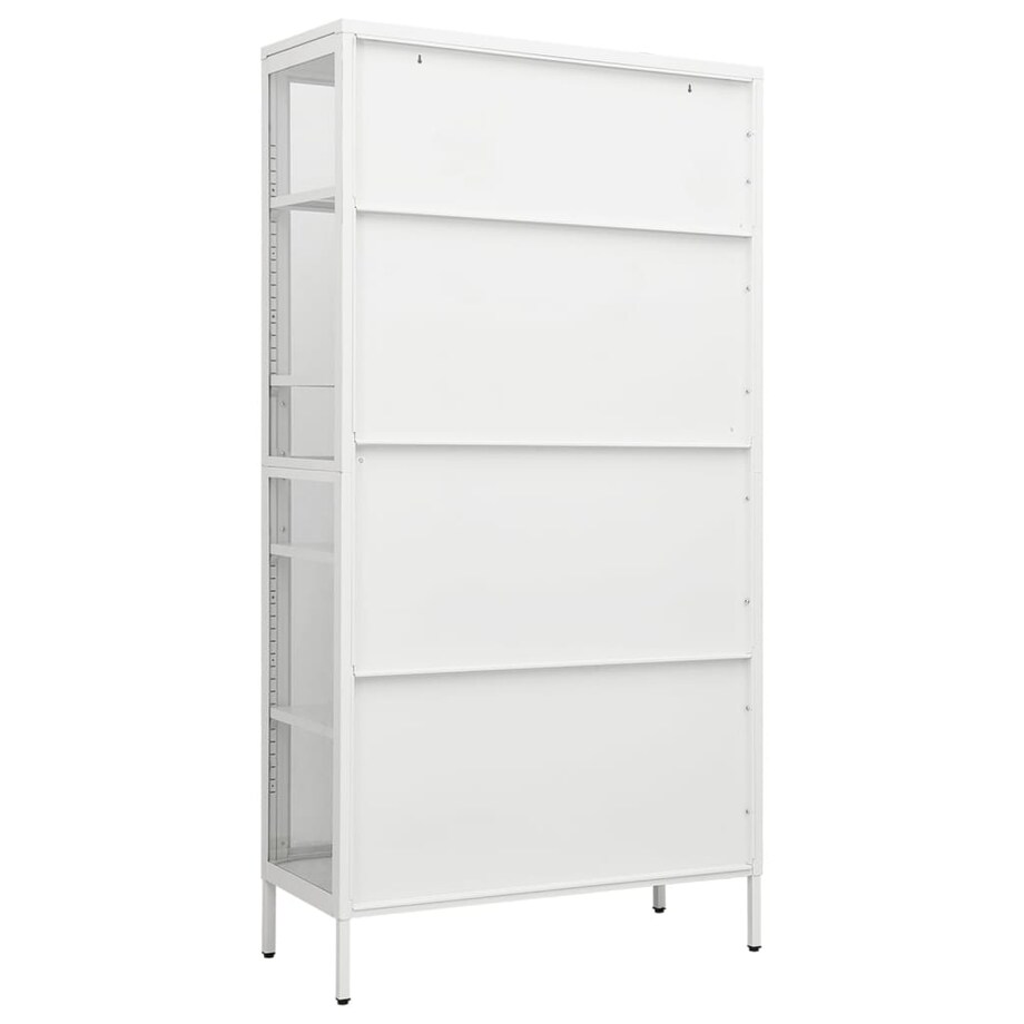 vidaXL Witryna, biała, 90x40x180 cm, stal i hartowane szkło