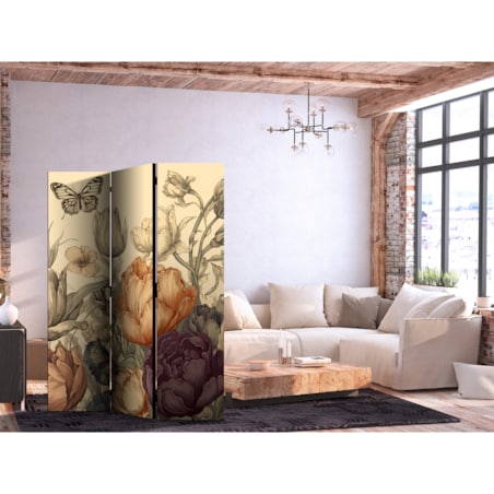 Parawan Akustyczny Tulipany w kremie 135x172cm