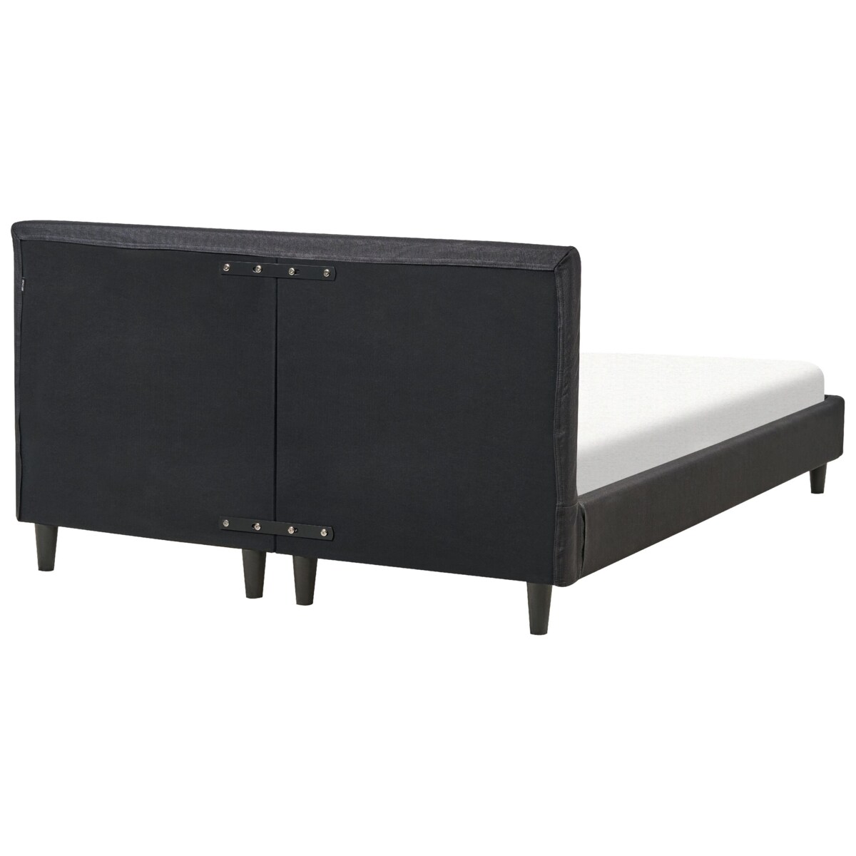 Łóżko tapicerowane 140 x 200 cm czarne FITOU