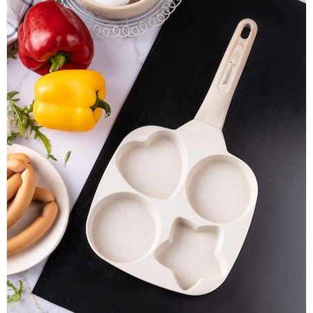 Patelnia marmurkowa 4 w 1 do naleśników jajek placków pancake 18cm BEŻOWA KLAUSBERG