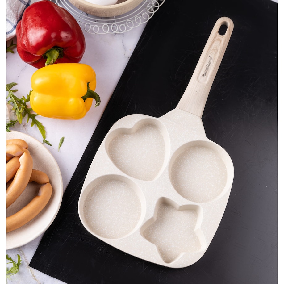 Patelnia marmurkowa 4 w 1 do naleśników jajek placków pancake 18cm BEŻOWA KLAUSBERG