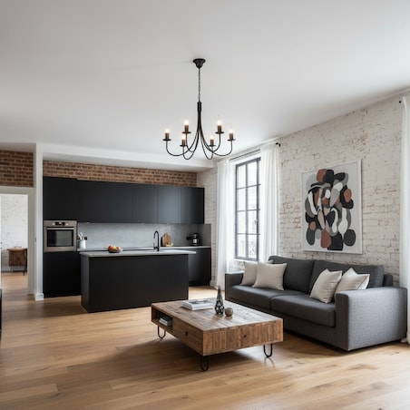 czarna lampa wisząca sufitowa 6 punktowa edylit loft do kuchni