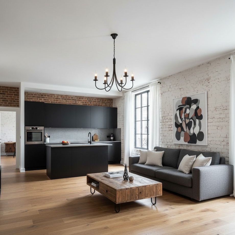 czarna lampa wisząca sufitowa 6 punktowa edylit loft do kuchni