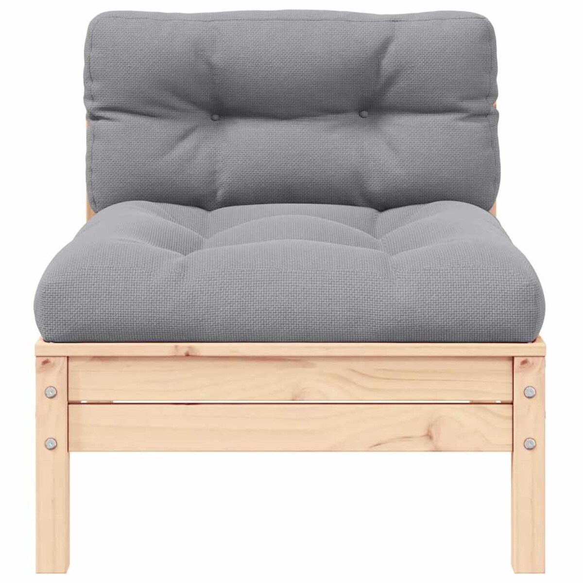 vidaXL 3-cz. zestaw wypoczynkowy do ogrodu, szare poduszki, sosnowy