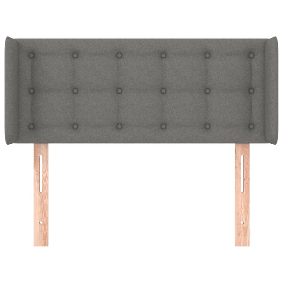 vidaXL Zagłówek uszak, ciemnoszary, 93x16x78/88 cm, tkanina