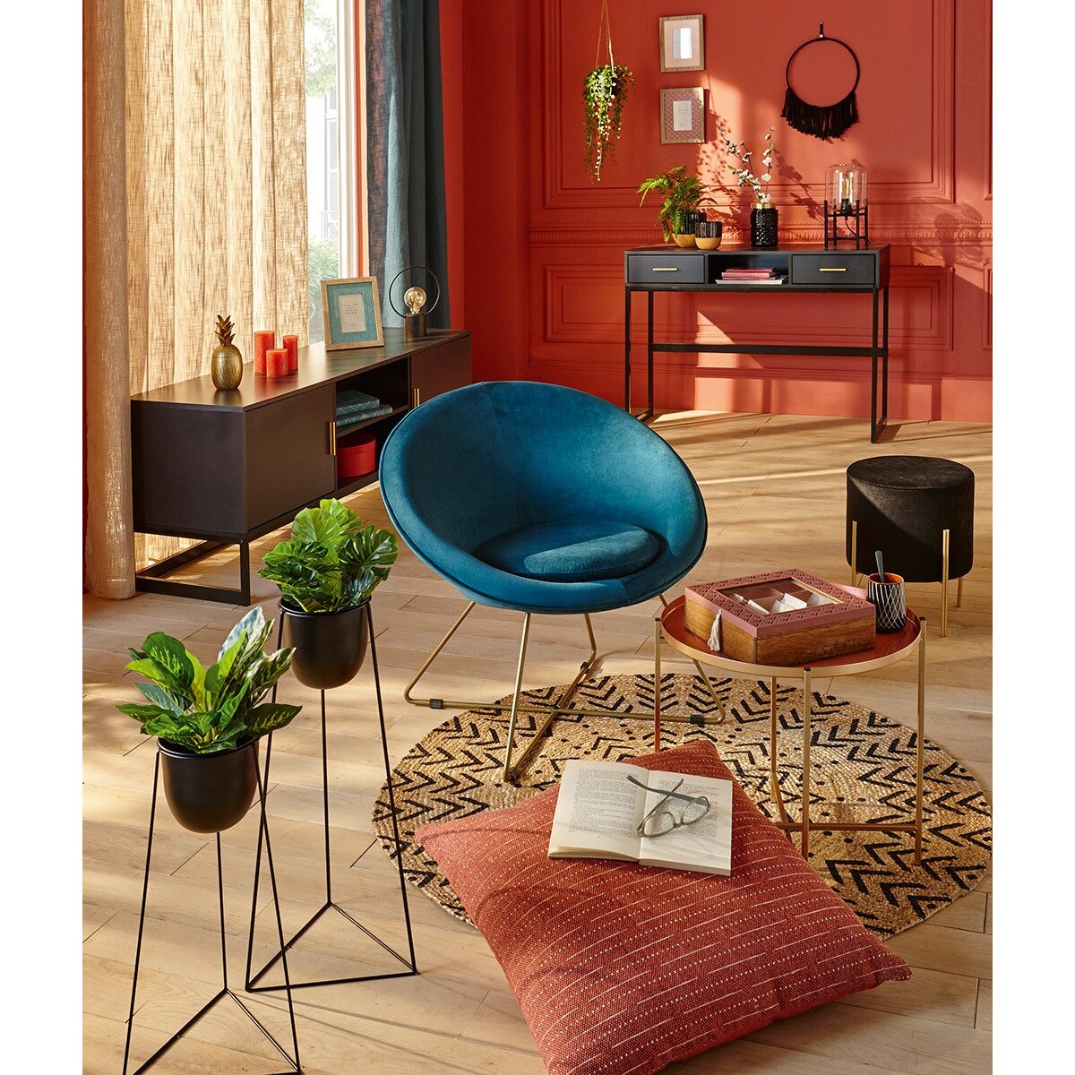 Stołek aksamitny VELVET, 33 cm