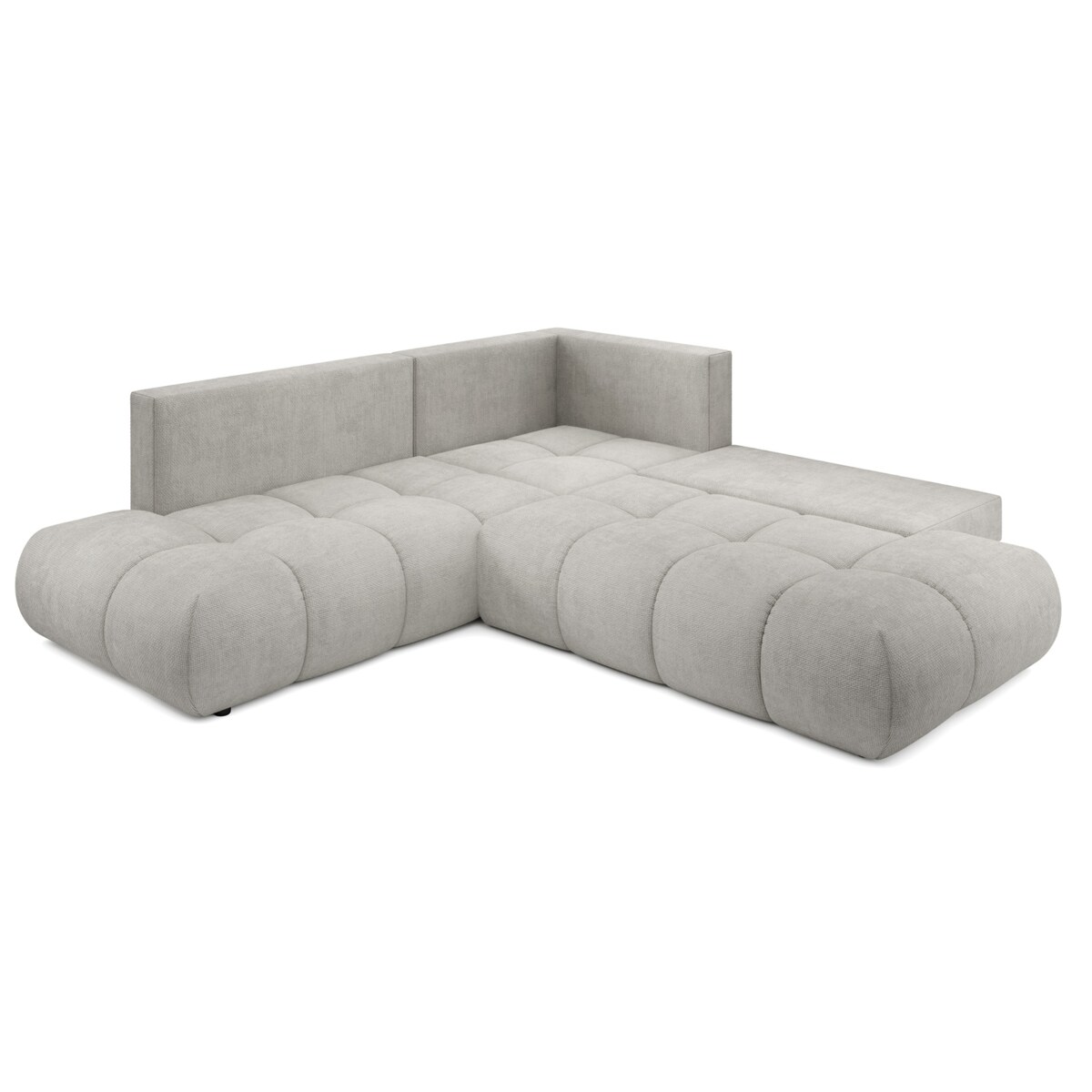 Narożnik pikowany, rozkładany z funkcją spania SOHI, Flow 16 - jasny szary