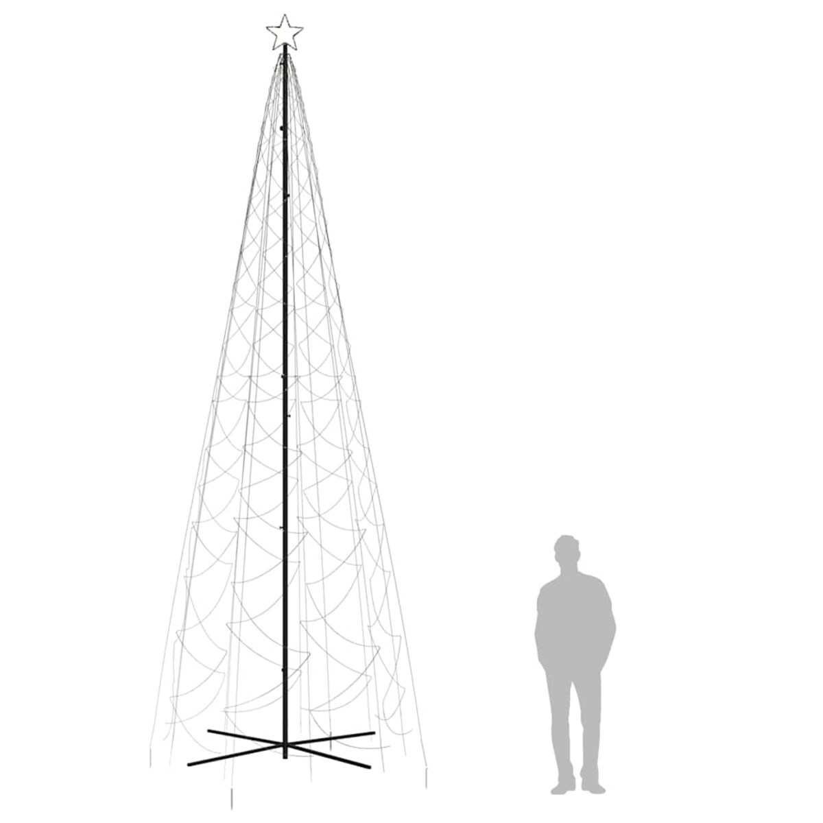 vidaXL Choinka stożkowa, 1400 ciepłych białych LED, 160x500 cm