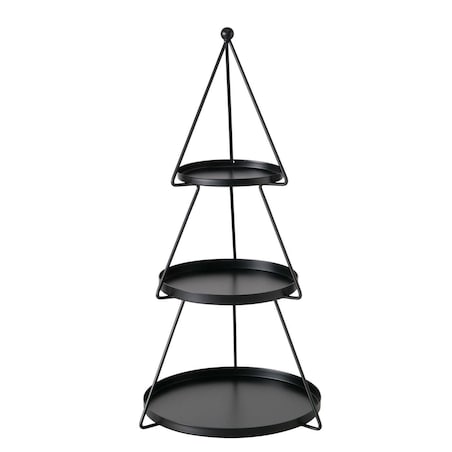 Trzypiętrowa patera dekoracyjna JOGAN w kształcie choinki, wys. 45 cm