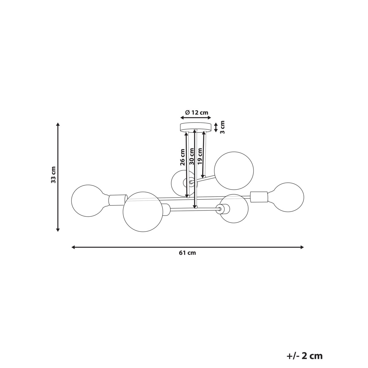 Lampa sufitowa 6-punktowa metalowa mosiężna KIDANE